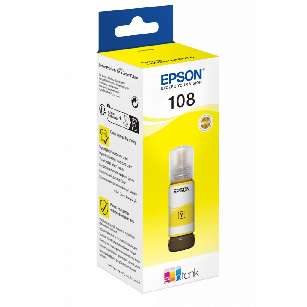 Cerneala originala EPSON 108 EcoTank, Yellow, 70 ml - imagine 4